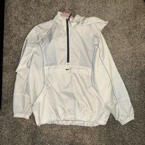 Nike White and Gray Windbreaker